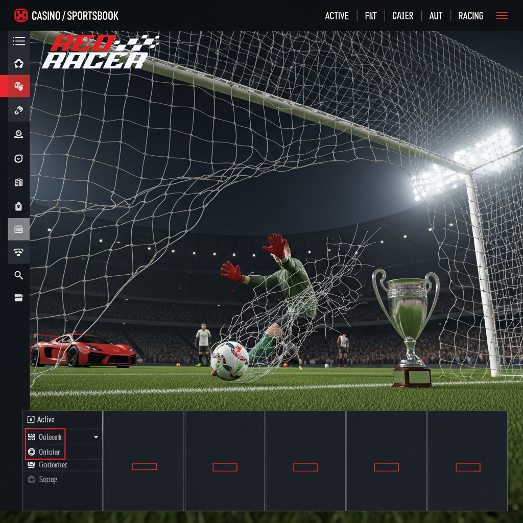 Goalkeeper saving a ball near a trophy
